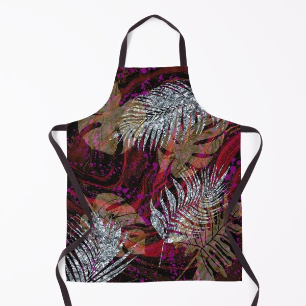 Item preview, Silver palm leaves on a Red background. redecorate, refurbish, nature designed and sold by jayne0524.