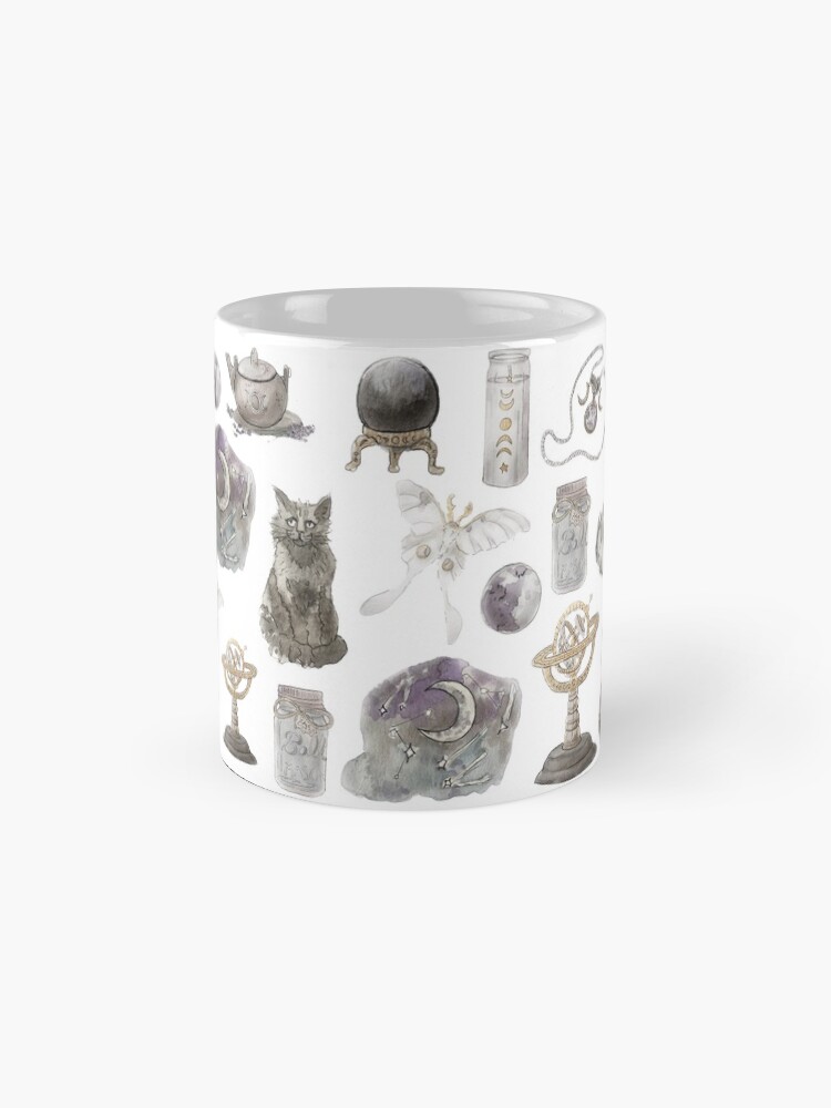 Alternate view of Lunar Witch Aesthetic Pattern - Wrap Around with White Background Mug