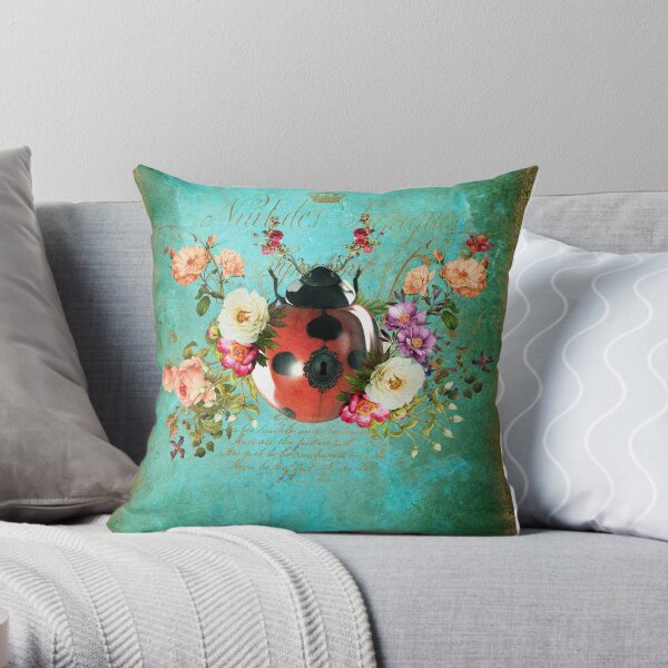 Lady Bug Luck Portrait Throw Pillow