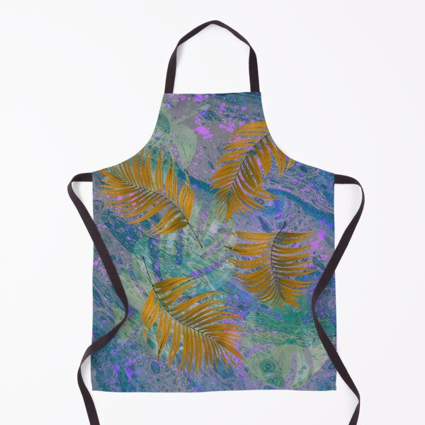 Item preview, Brown palm leaves on a Blue background. redecorate, refurbish, nature designed and sold by jayne0524.