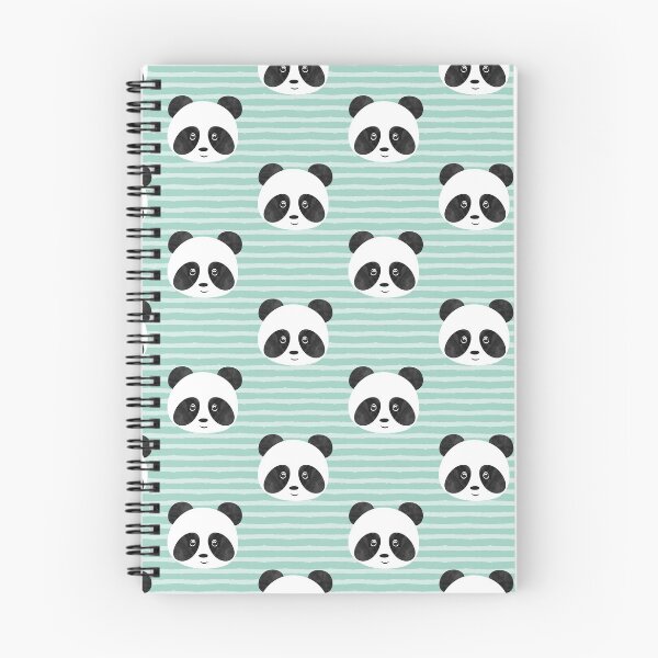 Item preview, Pandas on mint stripes - cute panda designed and sold by littlearrow.