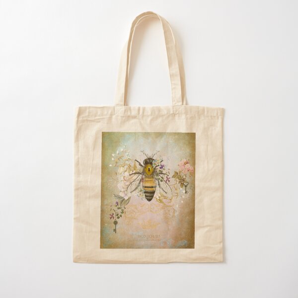 Honey Bee Vintage Portrait Style Cotton Tote Bag