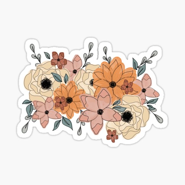 Neutral florals Sticker
