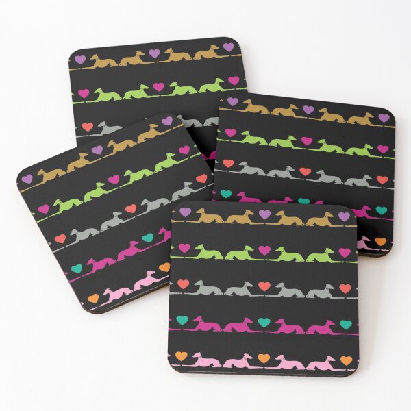 Item preview, Multicolour Greyhound Pattern with Hearts designed and sold by EmmalemmaLL.
