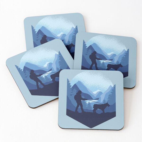 Item preview, Man Trekking with his Dog - Hiking Design designed and sold by CoolSilhouettes.