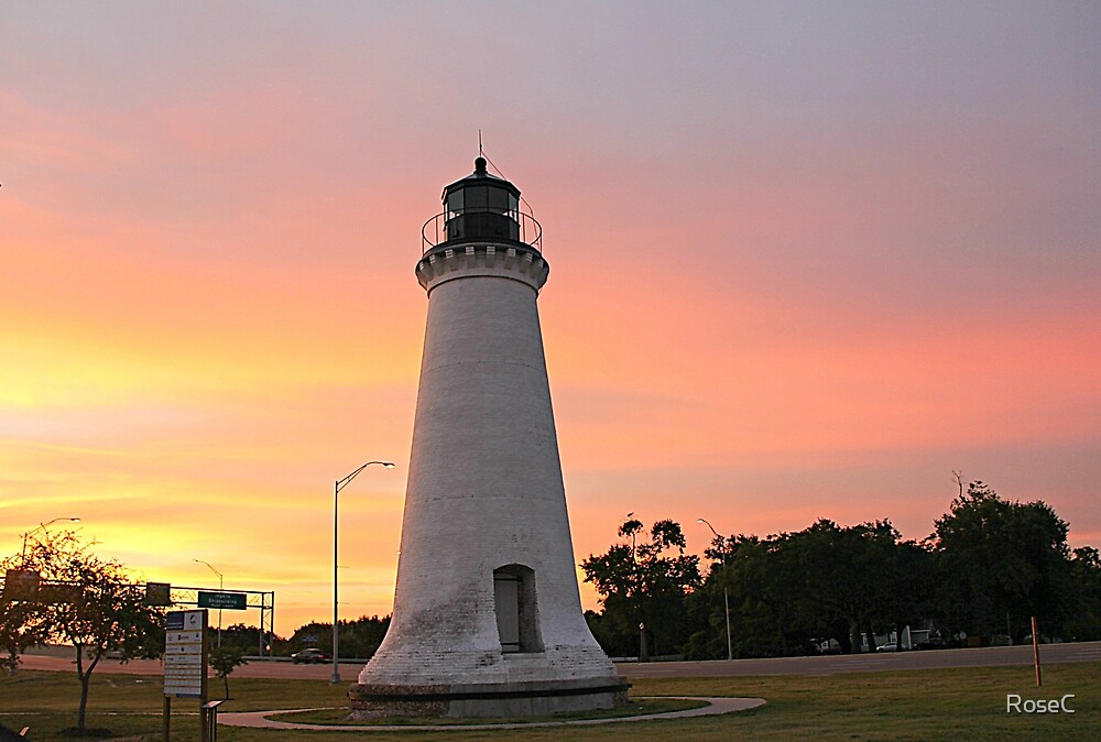 "Lighthouse in Pascagoula, MS" by RoseC Redbubble