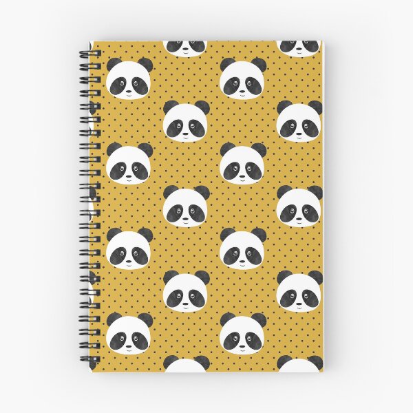 Item preview, Pandas on mustard with polka dots - cute panda designed and sold by littlearrow.