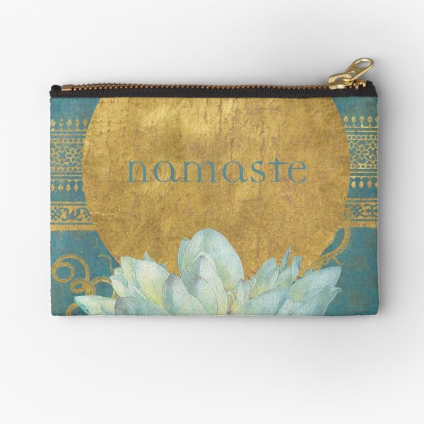 namaste blue Zipper Pouch
