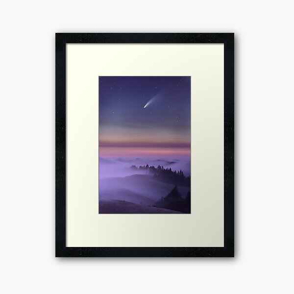 Item preview, Comet NeoWise setting over foggy hills in Marin, California designed and sold by dheeranet.