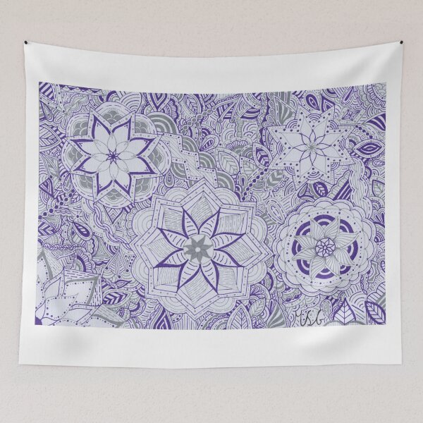 Item preview, Purple & Light Grey Mandala Improvisation designed and sold by MarisaGoncalves.