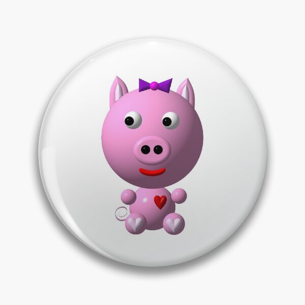 Item preview, Cute pink pig wearing a purple bow designed and sold by Artist4God.