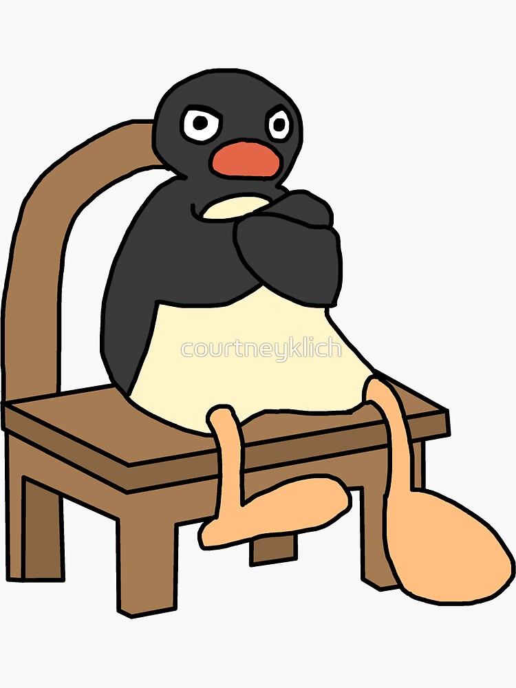 Imagen 3 de 3, Pegatina con la obra Pingu enojado, diseñada y vendida por courtneyklich.