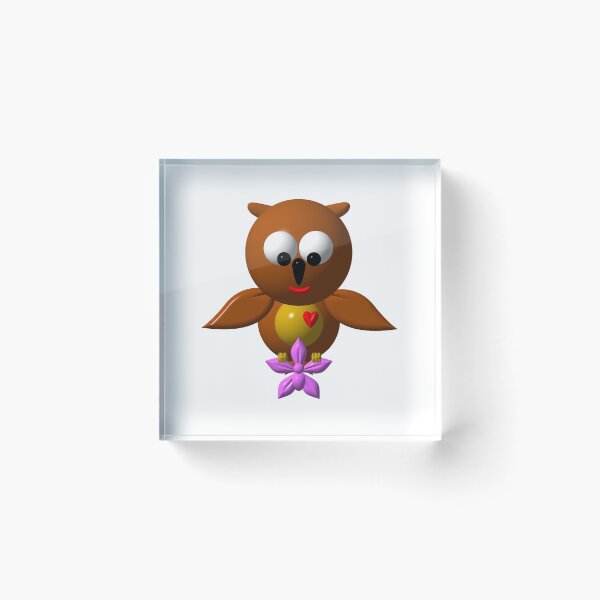 Item preview, Cute owl with orchid designed and sold by Artist4God.