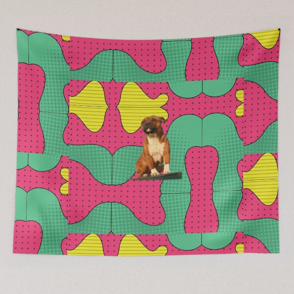 Item preview, Staffy silhouette bright colours designed and sold by Beyond Words.