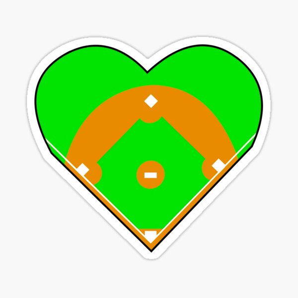 Baseball Heart Sticker
