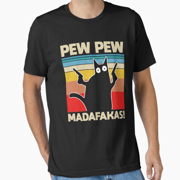 Item preview, Funny Cat Pew Pew Madafakas Crazy Cat Vintage designed and sold by thebestID.
