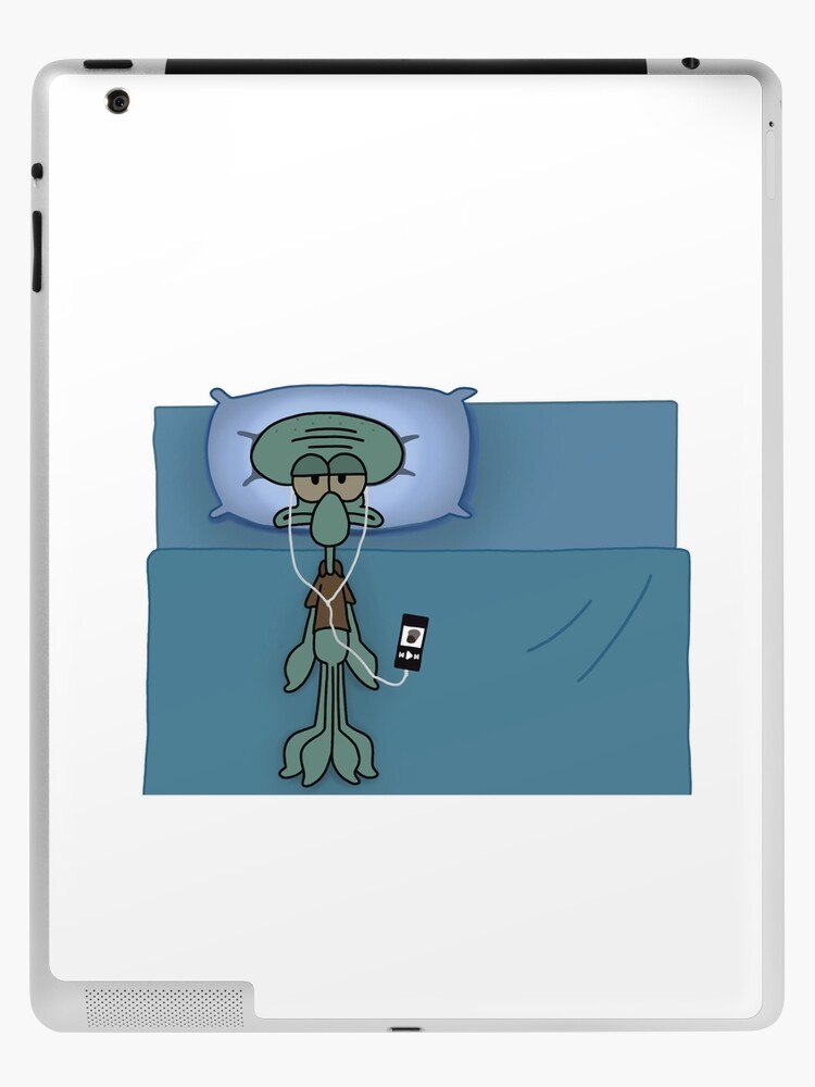 Squidward Listening To Music In Bed