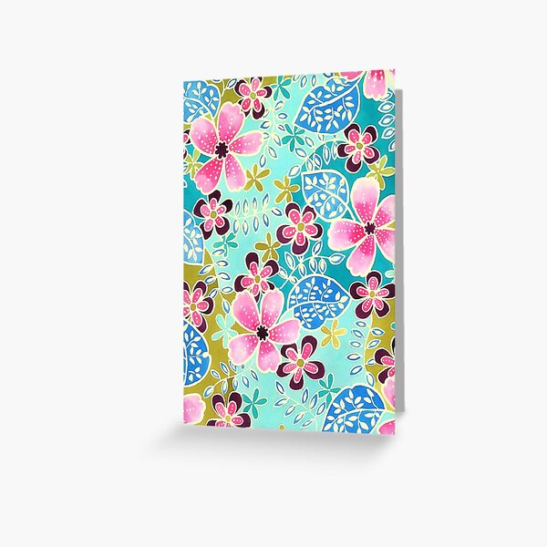 Tropical Floral Batik Greeting Card