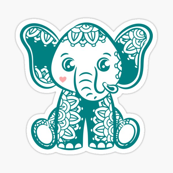 Mandala Elephant Tribal Design Sticker