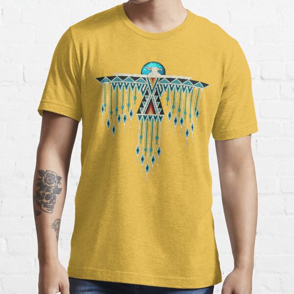 Native American Thunderbird - Turquoise and Bone Men's T-Shirt