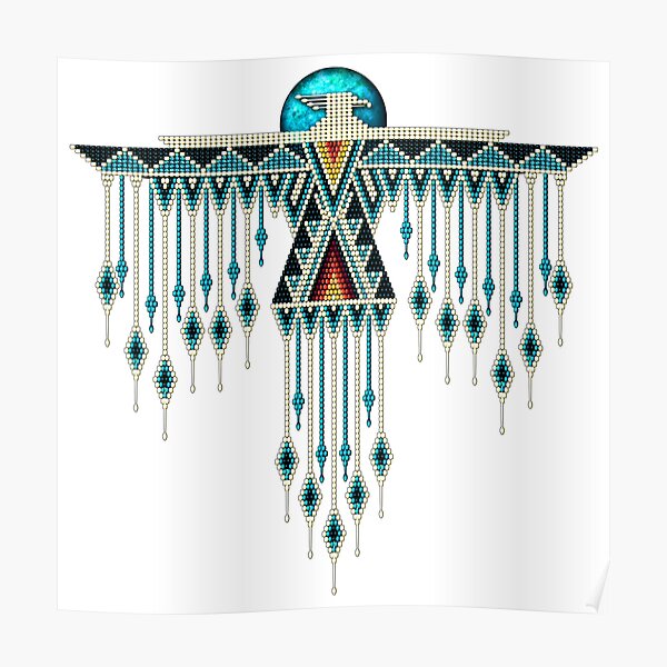 Native American Southwest-Style Turquoise Thunderbird Poster