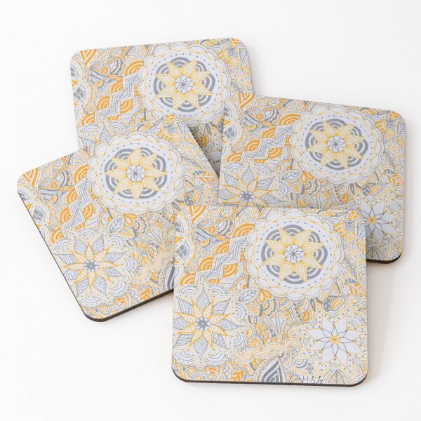 Item preview, Yellow & Light Grey Mandala Improvisation designed and sold by MarisaGoncalves.