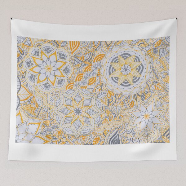 Item preview, Yellow & Light Grey Mandala Improvisation designed and sold by MarisaGoncalves.