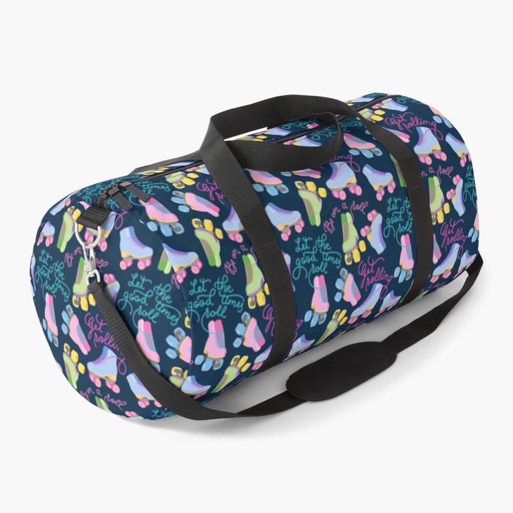 Roller Skates Pattern (Navy Background) Duffle Bag