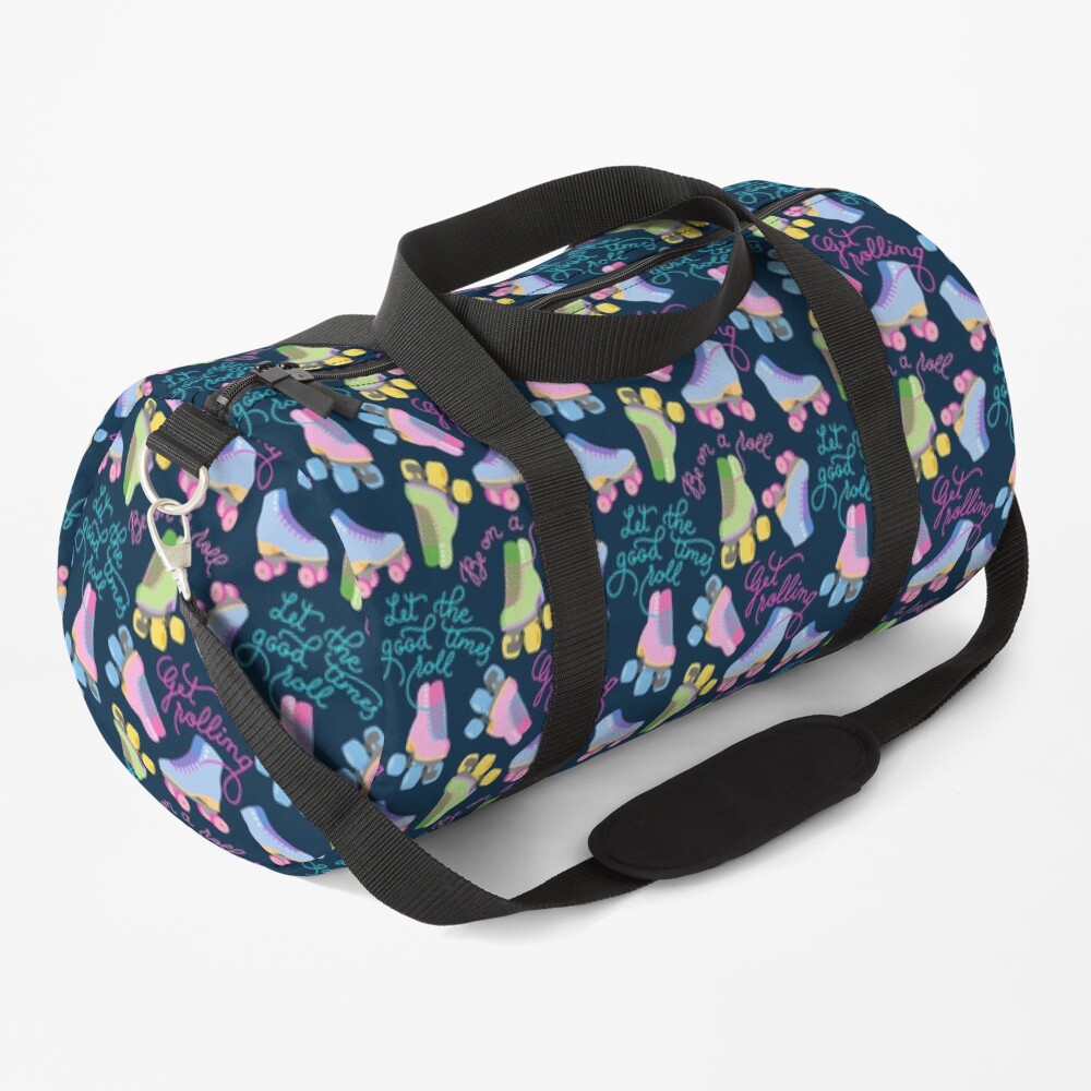 Roller Skates Pattern (Navy Background) Duffle Bag