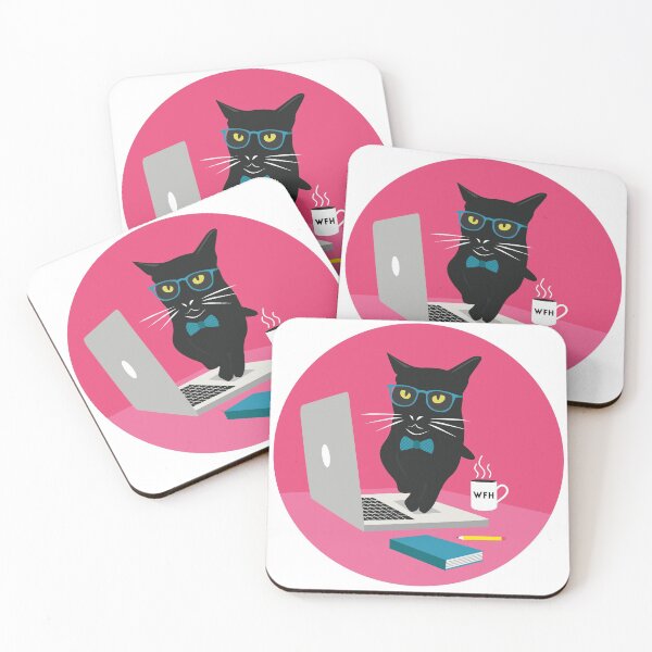 Item preview, Work From Home Cat (Circle Design)  designed and sold by alancreative.