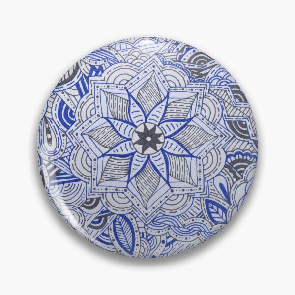 Item preview, Royal Blue & Dark Grey Mandala Improvisation designed and sold by MarisaGoncalves.