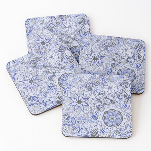 Item preview, Royal Blue & Dark Grey Mandala Improvisation designed and sold by MarisaGoncalves.