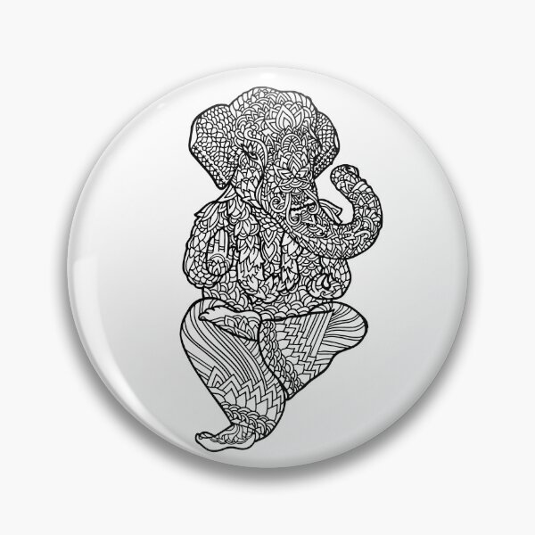Item preview, zentangle inspired art, ganesh, india black and white designed and sold by bertiescrochu.
