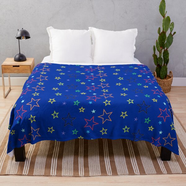 Vista previa del artículo con la obra «azul verde amarillo verde estrellas fondo azul», diseñado y vendido por miaterinka.