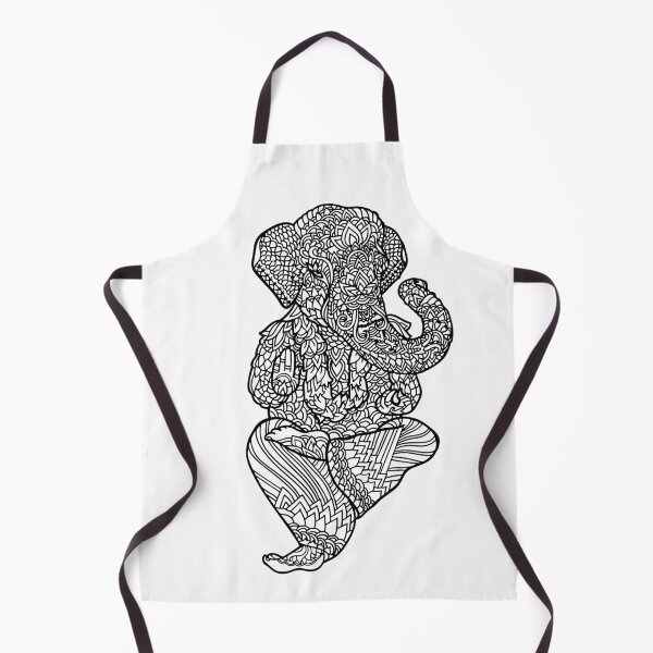 Item preview, zentangle inspired art, ganesh, india black and white designed and sold by bertiescrochu.