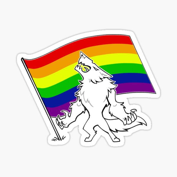 Gay Pride Werewolf Sticker