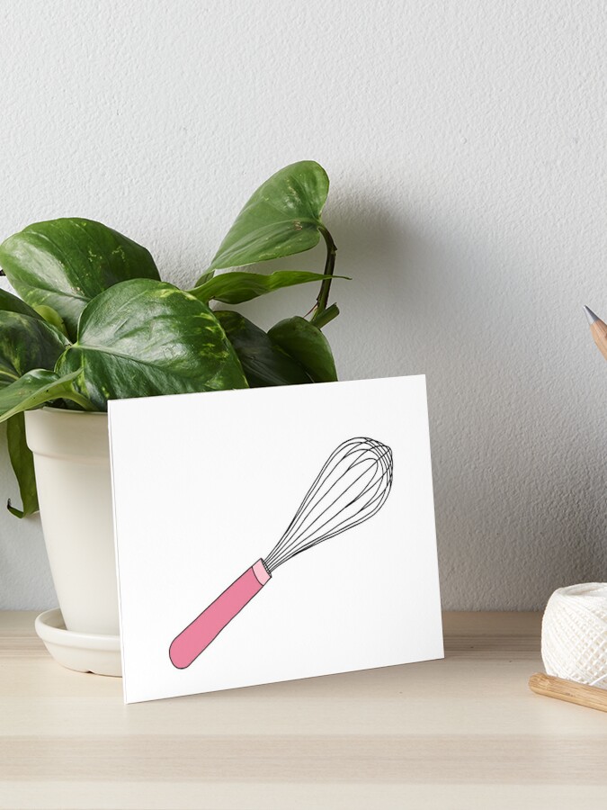 Pink Handle Wire French Whisk Art Board Print for Sale by