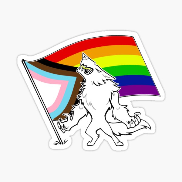 Item preview, Progress Pride Flag Werewolf designed and sold by SammyHarlan.