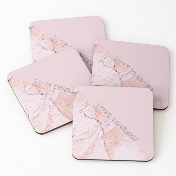 Item preview, Marble texture elegant pink LOVE YOURSELF designed and sold by BlankaDesigns.