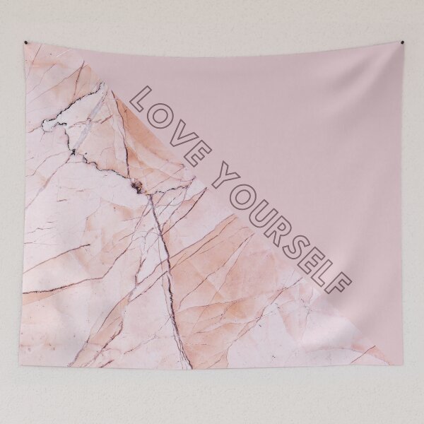 Item preview, Marble texture elegant pink LOVE YOURSELF designed and sold by BlankaDesigns.