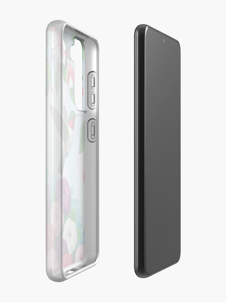 Alternate view of Hummingbirds and Fuchsias Purple Case & Skin for Samsung Galaxy