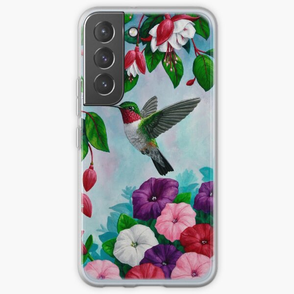 Hummingbirds and Fuchsias Purple Samsung Galaxy Soft Case