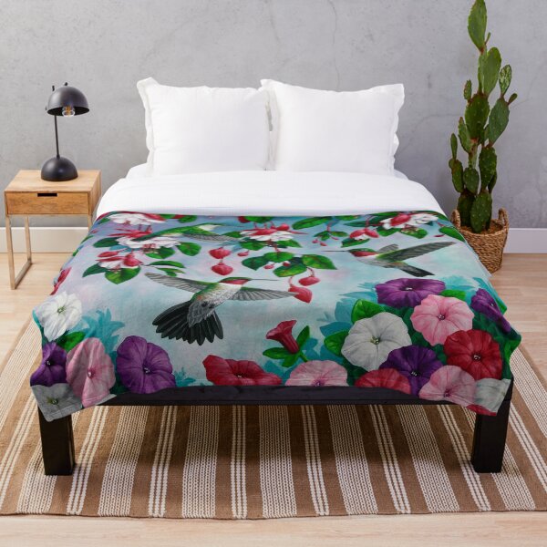 Item preview, Hummingbirds and Fuchsias Purple designed and sold by csforest.