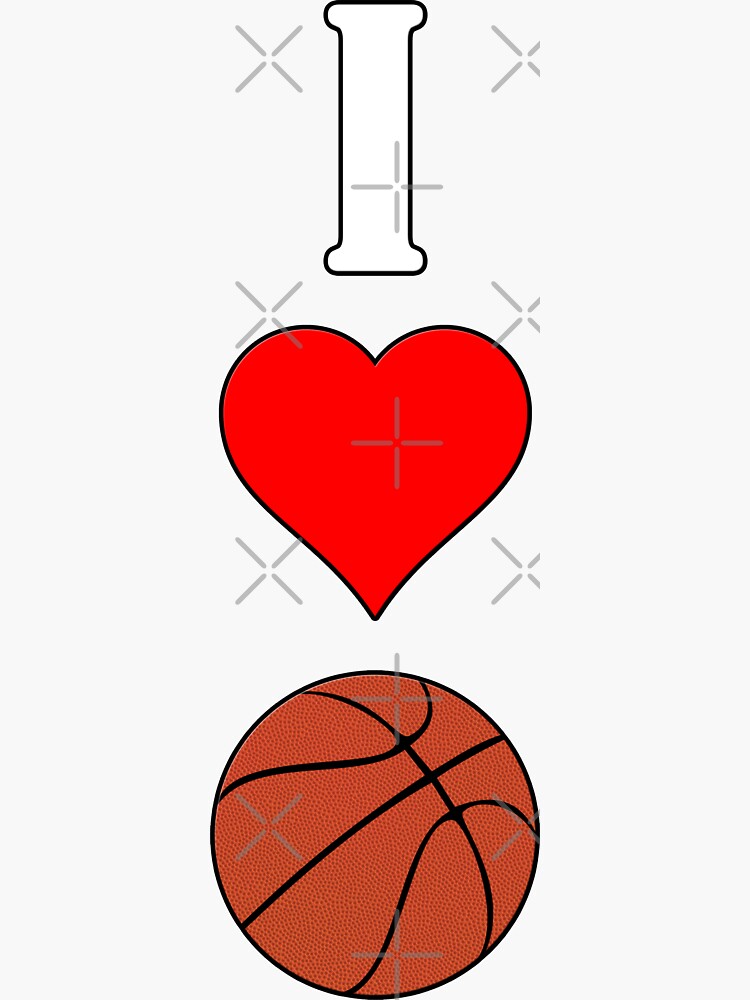 "I Love Basketball I Heart Basketball Sports" Sticker by SportsStars Redbubble