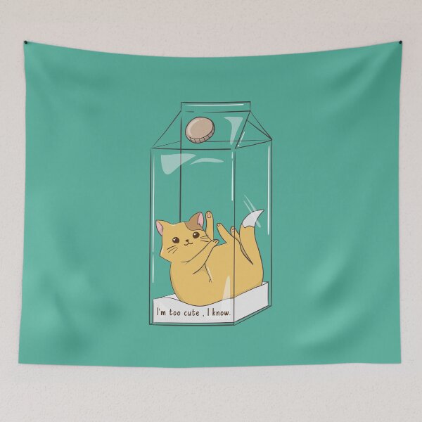 Item preview, Adorable Cat floating in Milk Carton/ Box designed and sold by EvaWolf.