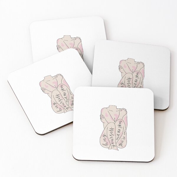 Hug Yourself and the Skin You're In Coasters (Set of 4)