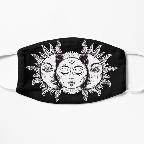 Vintage Retro Sun and Moon Solar Eclipse Flat Mask