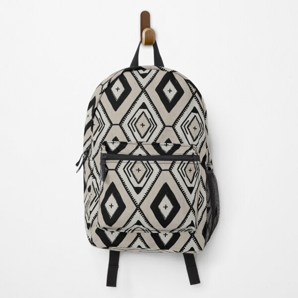 Item preview, Black and neutral textured tribal diamond pattern - abstract geometric tribal design. designed and sold by misentangled.