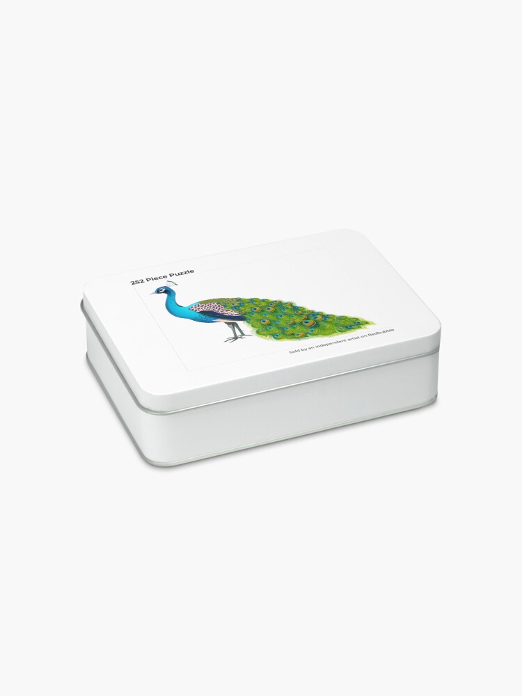 Alternate view of Teal Peacock Graphic Jigsaw Puzzle