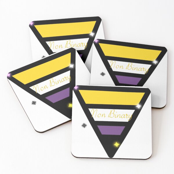 Item preview, Sparkling Non Binary Pride triangle  designed and sold by Mason Ward.